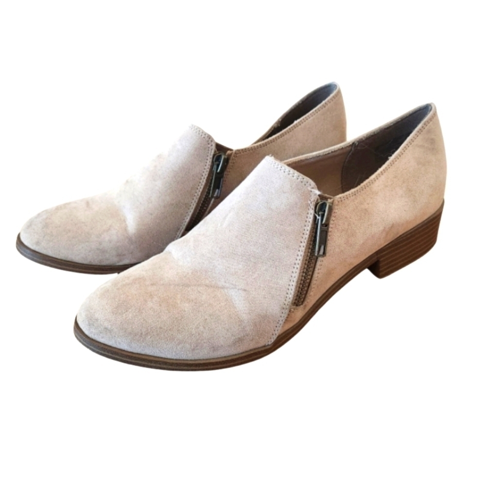 American Eagle Flat Zipper Pink Suede Bootie - Picture 5 of 5